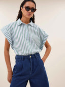Lichtblauwe blouse pixie sea stripe