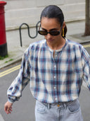 Beige nyka tokyo check blouse