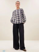 Beige nyka tokyo check blouse