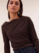 Bruine leya sparkle top