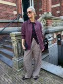 Donkerrode gestreepte broek celin