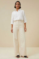 Ecru wide leg jeans lina rw pant