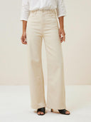Ecru wide leg jeans lina rw pant