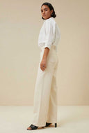 Ecru wide leg jeans lina rw pant