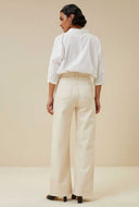Ecru wide leg jeans lina rw pant