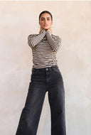 Striped top chalk basic ls stripe top