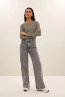 Striped top chalk basic ls stripe top