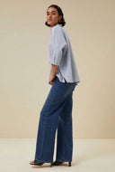 Blauwe blouse norel pin stripe