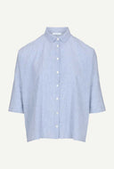 Blauwe blouse norel pin stripe