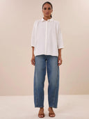 Witte norel poplin blouse