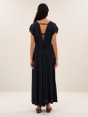 Donkerblauwe jurk yuki twill