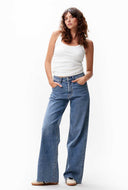 Blauwe loose fit jeans