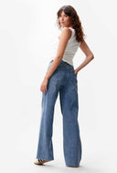 Blauwe loose fit jeans