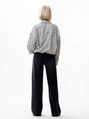 Gestreepte blouse met tuck in effect