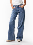 Blauwe loose fit jeans
