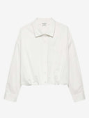 Offwhite blouse met tuck in effect
