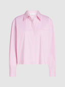 Gestreepte roze blouse liv