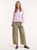 Gestreepte roze blouse liv