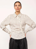 Off-white geruite blouse bisocc