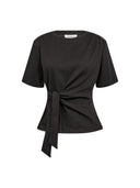 Zwart t-shirt met knoopdetail orianecc