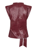 Donkerrode top gittcc pleat