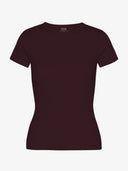 Bordeaux t-shirt met rib