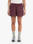 Bordeauxrode linnen shorts
