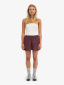 Bordeauxrode linnen shorts
