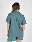 Groene linnen blouse