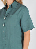 Groene linnen blouse