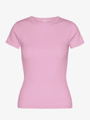 Lila t-shirt met ribstof