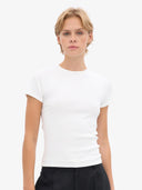 Aangesloten t-shirt met rib
