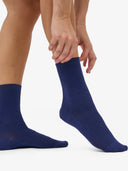 Classic organic sokken in marine blue