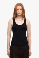 Basis tank top met rib