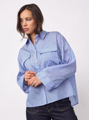 Blauw gestreepte blouse anicacc