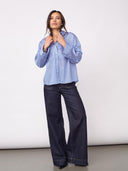 Blauw gestreepte blouse anicacc