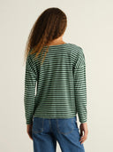 Groen gestreepte longsleeve humledal