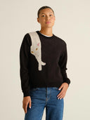 Zwarte trui arendal long cat