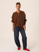 Bruin wollen vest alma