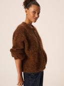Bruin wollen vest alma