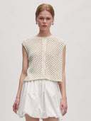 Off-white gehaakte top mina