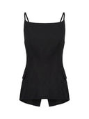 Zwart getailleerd gilet viola
