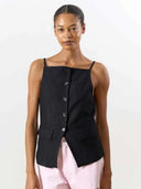 Zwart getailleerd gilet viola