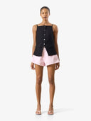 Zwart getailleerd gilet viola