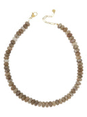 Gemstone ketting warm grijs-melee