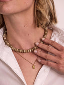 Gemstone ketting warm grijs-melee