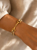 Armband met touw en gouden gesp