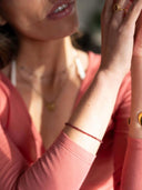 Armbandje met fijne gemstones aubergine