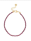 Armbandje met fijne gemstones aubergine