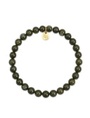 Armbandje met gemstone balletjes donker groen
